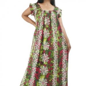 Green Square neck with pleated sleeves