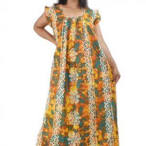 Yellow Square neck with pleated sleeves
