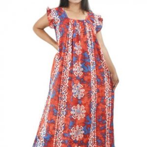 Red Square neck with pleated sleeves