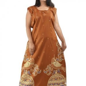 Yellow Round Neck Sleeveless Allan Maxi Nighty