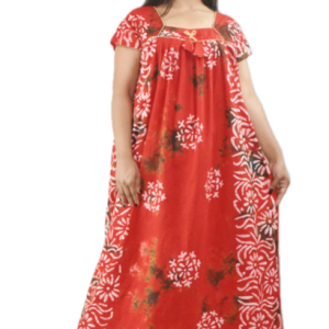 Red Pure cotton Square Neck Short Sleeves With Chord