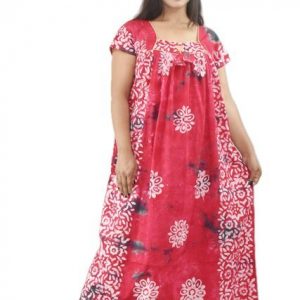 Pink Pure cotton Square Neck Short Sleeves With Chord
