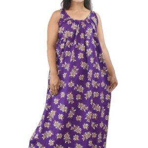 Purple Narrow Sleeve Maxi Nighty