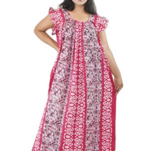 Pink Sqrare Neck Pleated Sleeve