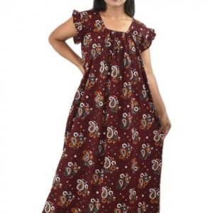 Maroon Square Neck Pleated Sleeve