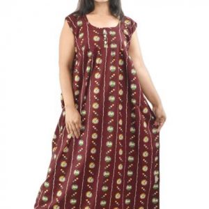 Maroon Pure Cotton Round Neck sleeveless with Front Button
