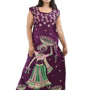 Purple Round Neck Sleeveless Allan Maxi Nighty