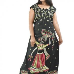 Dark Green Round Neck Sleeveless Allan Maxi Nighty