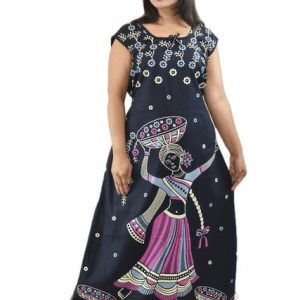 Blue Round Neck Sleeveless Allan Maxi Nighty