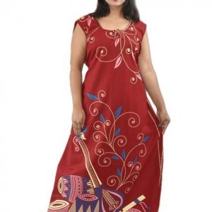 Red Round Neck Sleeveless Allan Maxi Nighty