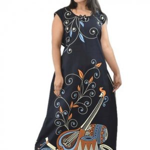 Navy Blue Round Neck Sleeveless Allan Maxi Nighty
