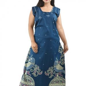 Blue Round Neck Sleeveless Allan Maxi Nighty