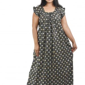 Black Square Neck Pleated Sleeve