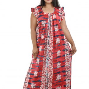 Red Square Neck Pleated Sleeve