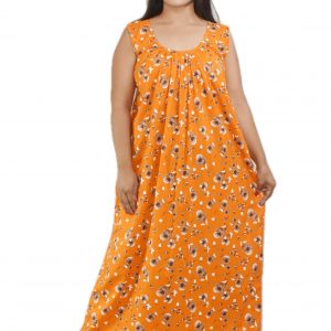 Orange Round neck Sleeveless Maxi