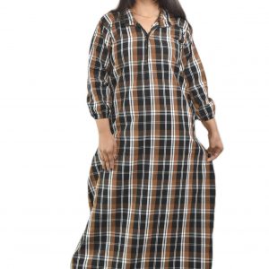 Brown Winter Woolen Cotton Nighty