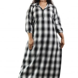 White Winter Woolen Cotton Nighty