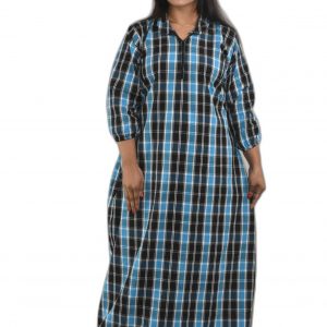 Royal Blue Shirt Collar With Front chain Winter Woolen Cotton Nighty