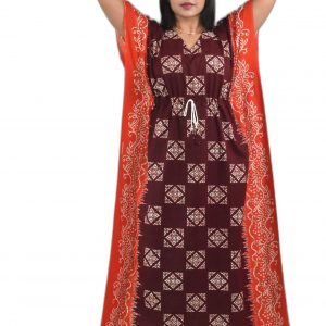 Maroon Pure Cotton Kaftan