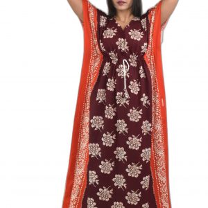 Maroon Pure Cotton Kaftan