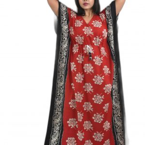 Red Pure Cotton Kaftan