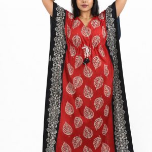 Red Pure Cotton Kaftan