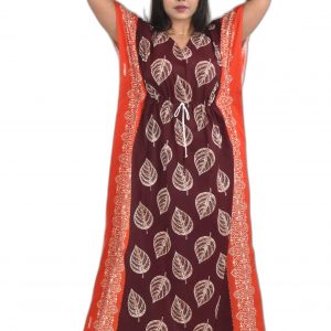 Maroon Pure Cotton Kaftan