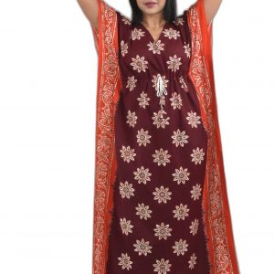 Maroon Pure Cotton Kaftan