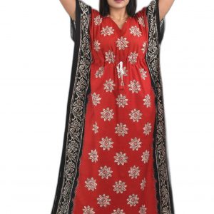 Red Pure Cotton Kaftan
