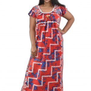 Red Round Neck Lace Detail