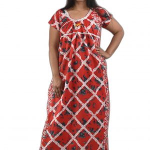 Red Round Neck Lace Detail