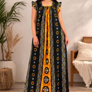 Green Square Neck Pleated Sleeve