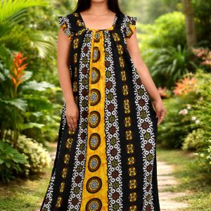 Green Square Neck Pleated Sleeve