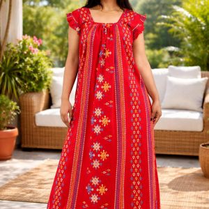 Pink Square Neck Pleated Sleeve
