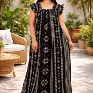 Black Square Neck Pleated Sleeve