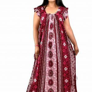Maroon Procian pleat Nighty