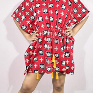 BDROX Red Short Kaftan_Amazon#BFINRF00000000004