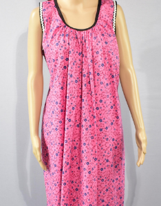 BDROX Cotton Pink Maxi Nighty_Meesho#