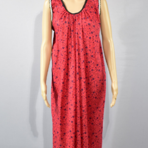 BDROX Cotton Red Maxi Nighty
