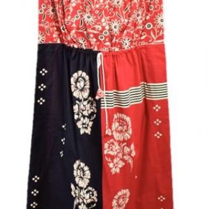 BDROX Indonesian Flower Printed Red Blue Kaftan_BFGNRF00000000122 #BFINRBKF000000481