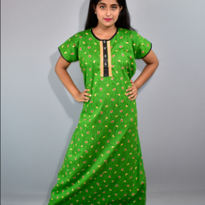 BDROX Cotton Blue Kalka printed Kaftan Nighty