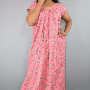 BDROX Cotton Peach Maxi Nighty
