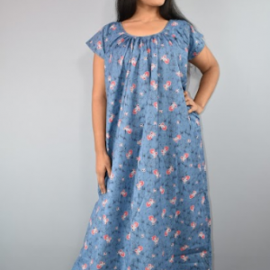 BDROX Cotton Purple Maxi Nighty