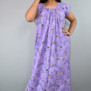 BDROX Cotton Purple Maxi Nighty