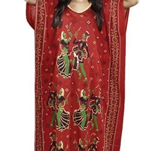 BDROX Cotton Full Ankle Length Gujri Fabric Kaftan Nighty with Ras and Rhombus_amazon#BDROX54GKRR_R
