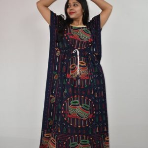 BDROX Gujri Kaftan Nighty in Blue