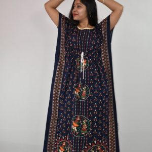 BDROX Gujri Kaftan Nighty in Blue