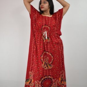 BDROX Gujri Kaftan Nighty in Red
