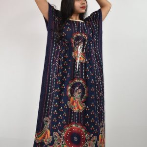 BDROX Gujri Kaftan Nighty in Blue