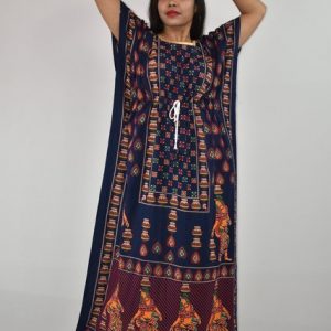 BDROX Gujri Kaftan Nighty in Blue